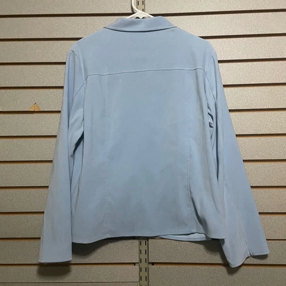 Sag Harbor Women's Blazer Size 14 Blue Button Down Long Sleeve Career‎